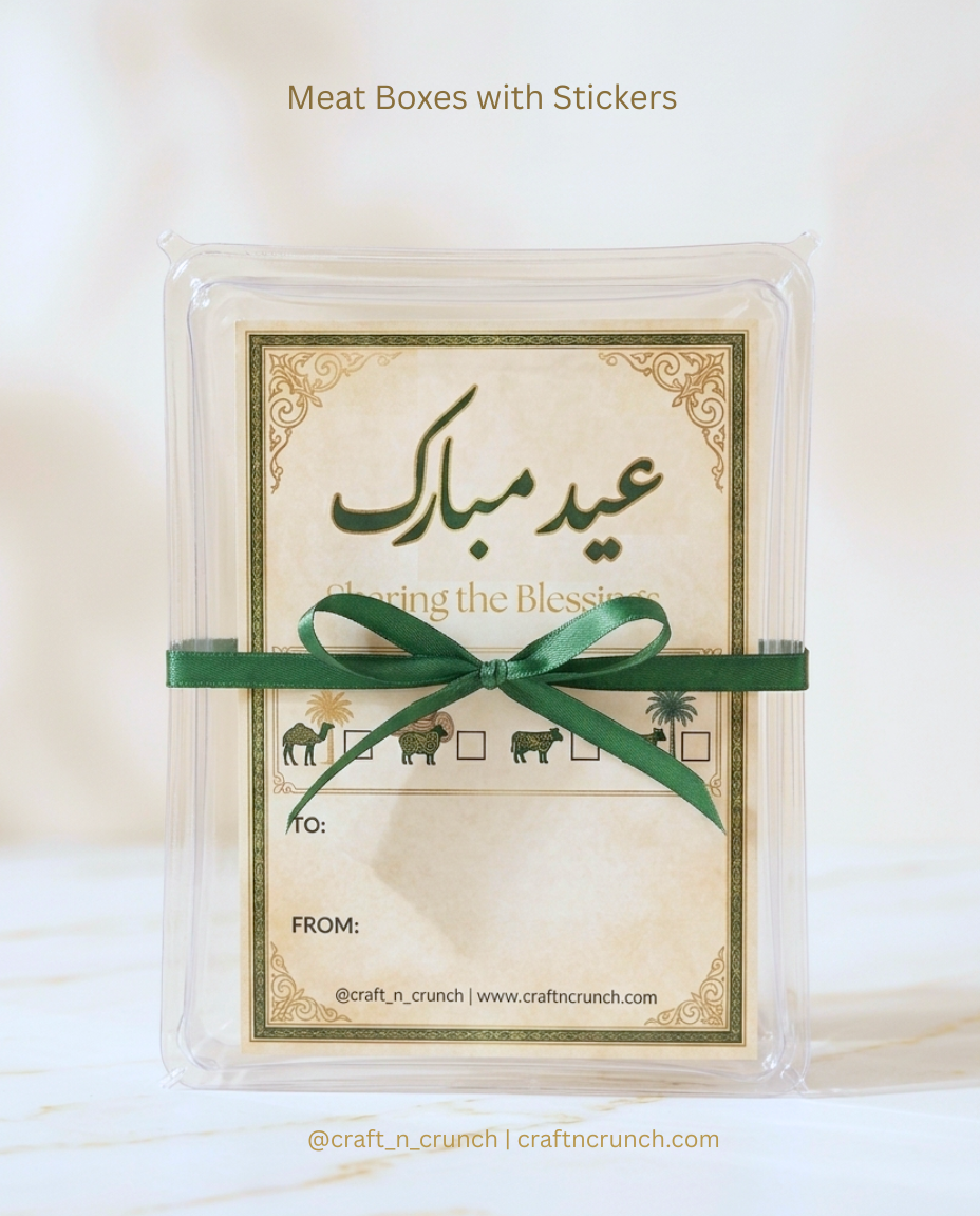 Custom Meat Box Stickers for Qurbani, Distribution & Gift Boxes